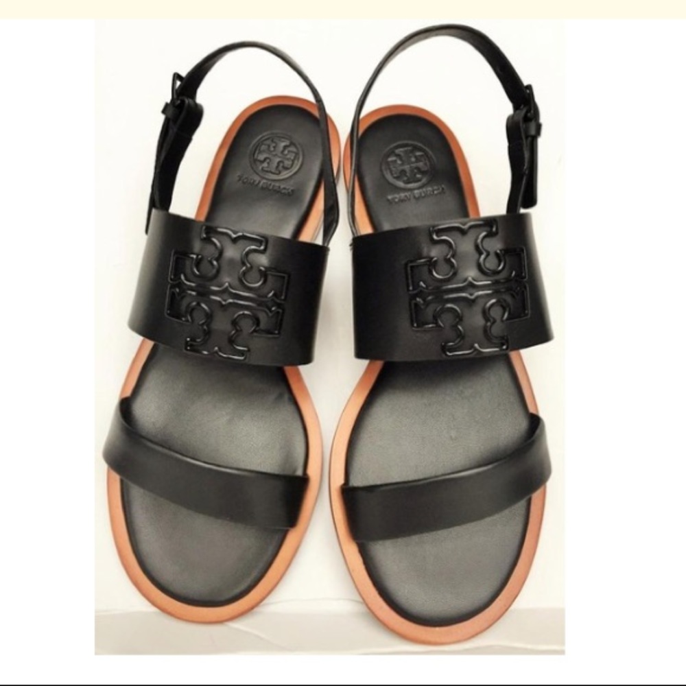 Tory Burch Melinda flat powder coated sandals - Picture 1 of 5
